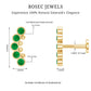 Natural Emerald Curved Climber Earring for Helix Piercing