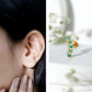 Natural Emerald Curved Climber Earring for Helix Piercing