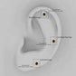 Certified Black Onyx Designer Helix Earring with Lab Grown Diamond