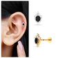 Certified Black Onyx Designer Helix Earring with Lab Grown Diamond