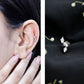 Pendiente de tragus de moissanita con corte marquesa de 3 piedras