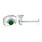 Dainty Round Emerald Tragus Earring with Beaded Detailing
