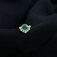 Dainty Round Emerald Tragus Earring with Beaded Detailing