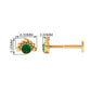 Dainty Round Emerald Tragus Earring with Beaded Detailing