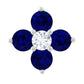 Natural Blue Sapphire Flower Earring for Rook Piercing