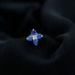 Natural Blue Sapphire Flower Earring for Rook Piercing