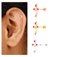 Real Ruby and Diamond Dagger Helix Earring