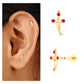 Real Ruby and Diamond Dagger Helix Earring