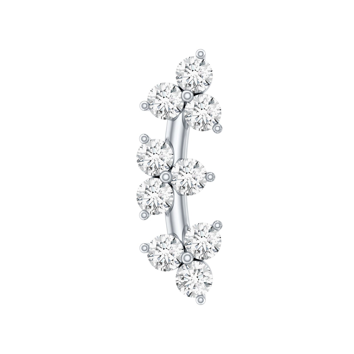 Unique Moissanite Cartilage Climber Earring