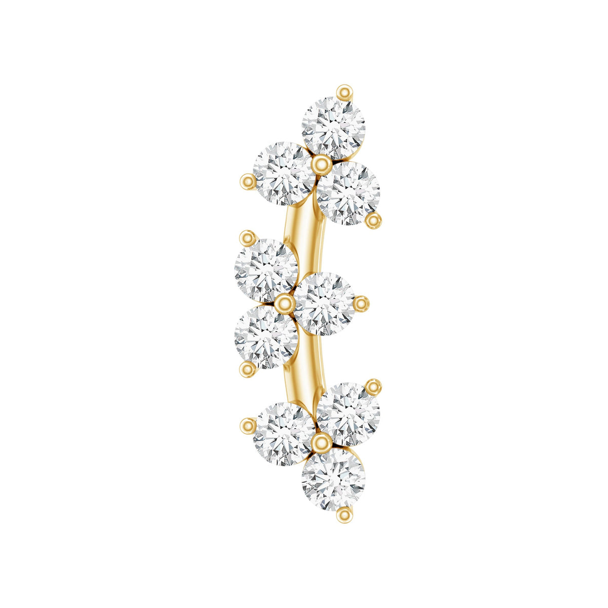 Unique Moissanite Cartilage Climber Earring
