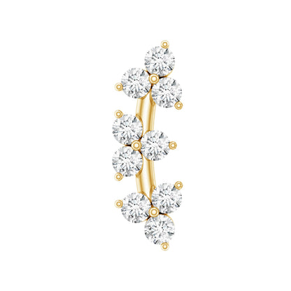 Unique Moissanite Cartilage Climber Earring