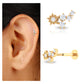 Natural Diamond Star Crawler Earring for Helix Piercing
