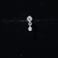 Round Cut Natural Diamond Drop Helix Earring