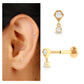 Round Cut Natural Diamond Drop Helix Earring
