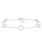 Certified Diamond Heart Chain Bracelet in Prong Setting
