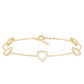Certified Diamond Heart Chain Bracelet in Prong Setting