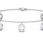 Minimal Moissanite Chain Charm Bracelet for Women