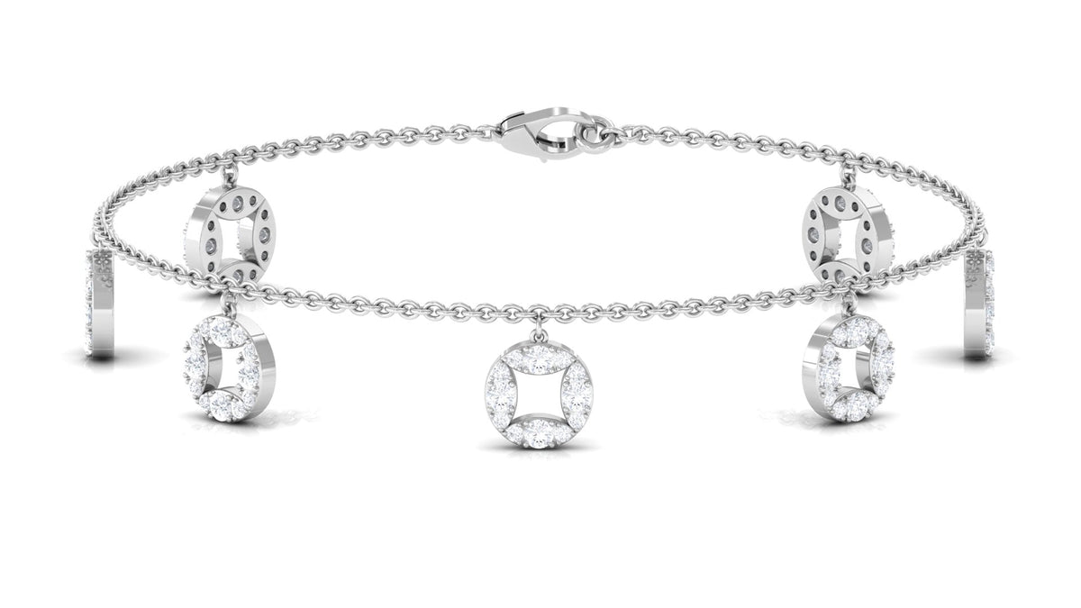 Minimal Moissanite Chain Charm Bracelet for Women