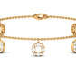 Minimal Moissanite Chain Charm Bracelet for Women