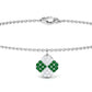 Certified Lab Grown Emerald Chain Charm Bracelet with Moissanite