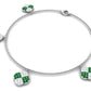 Certified Lab Grown Emerald Chain Charm Bracelet with Moissanite