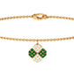 Certified Lab Grown Emerald Chain Charm Bracelet with Moissanite