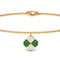 Certified Lab Grown Emerald Chain Charm Bracelet with Moissanite
