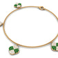 Certified Lab Grown Emerald Chain Charm Bracelet with Moissanite