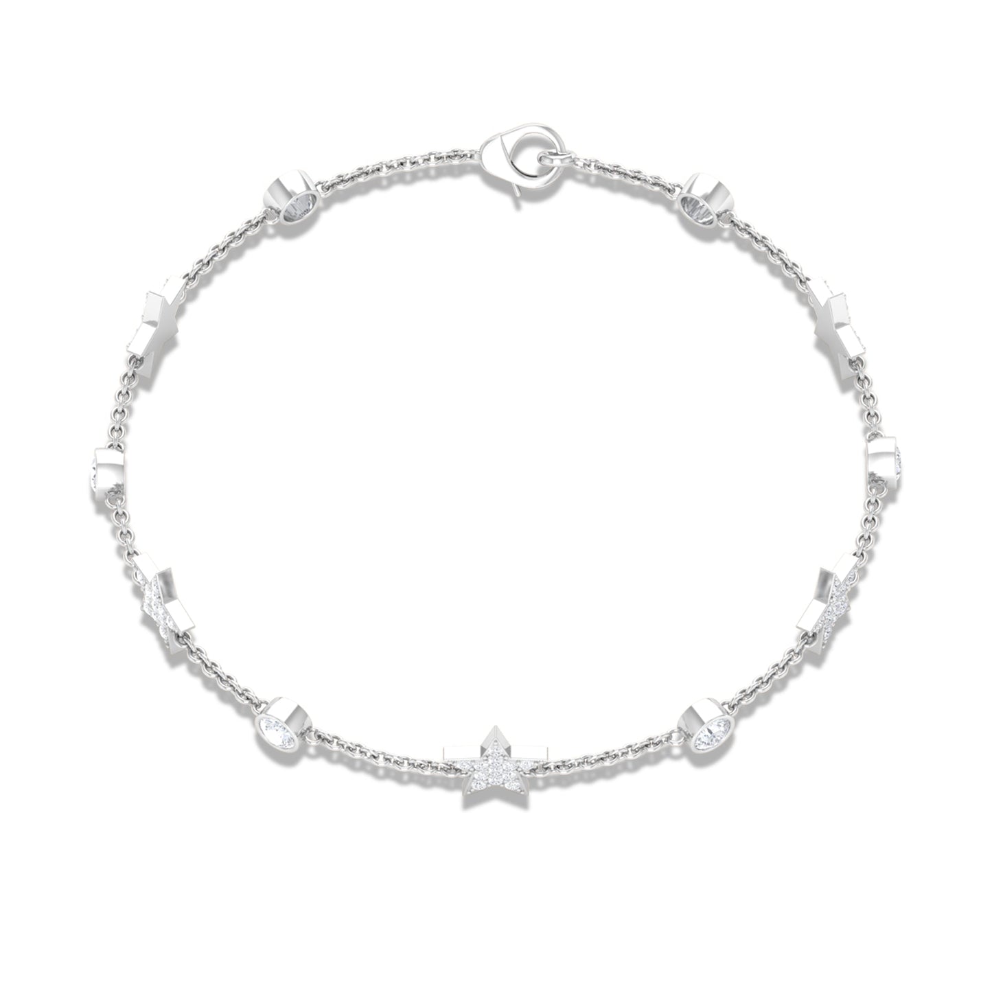 Pulsera de estrella con estación de moissanita certificada para mujer