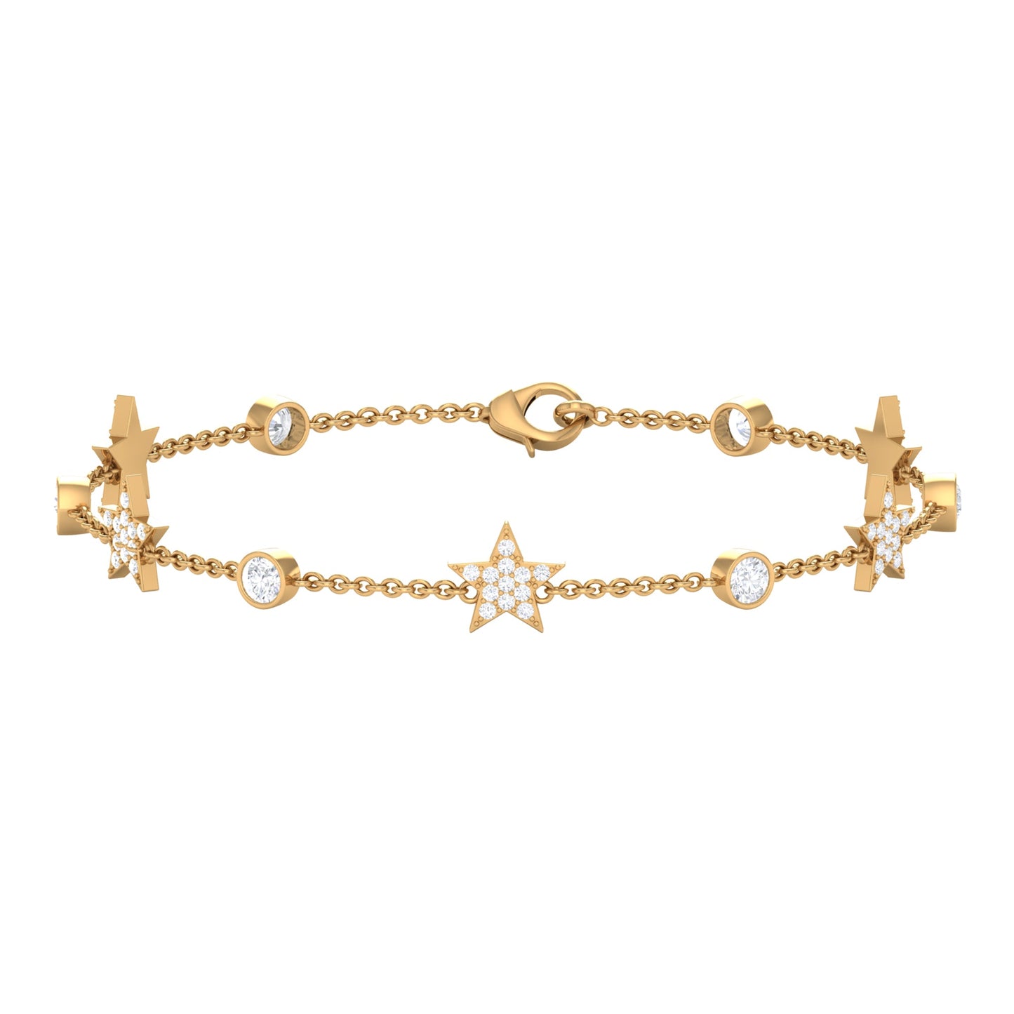 Pulsera de estrella con estación de moissanita certificada para mujer