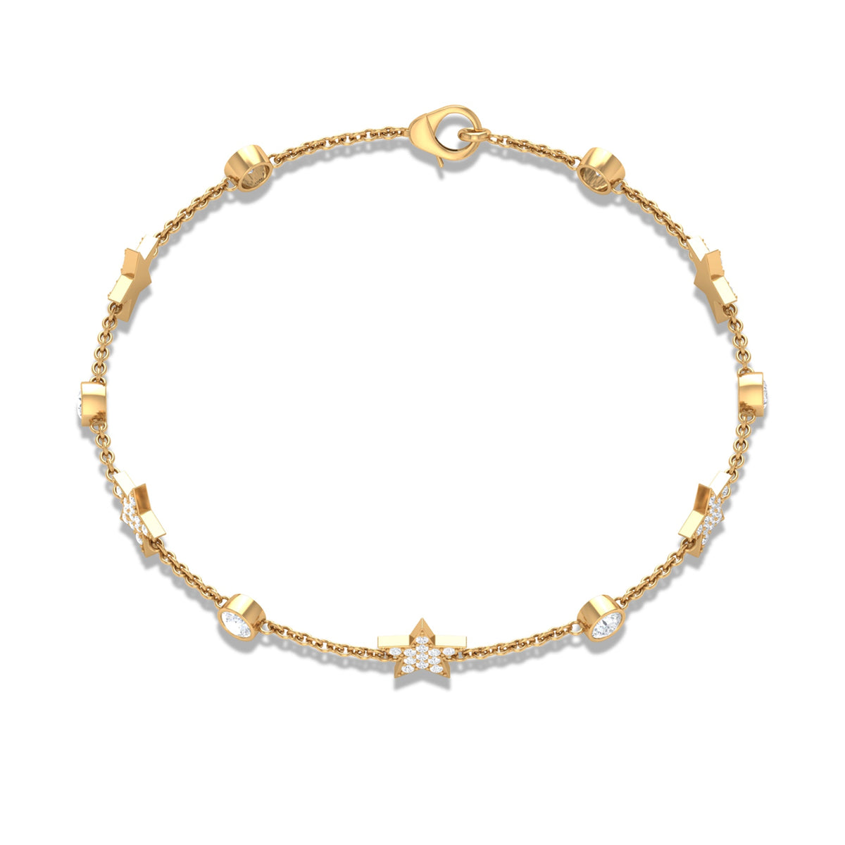 Pulsera de estrella con estación de moissanita certificada para mujer