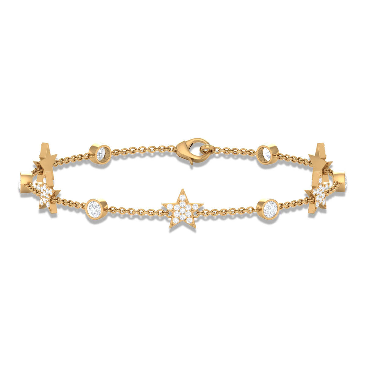 Pulsera de estrella con estación de moissanita certificada para mujer