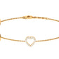 Certified Diamond Heart Chain Bracelet in Prong Setting