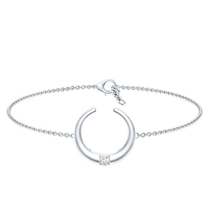 Certified Diamond Moon Chain Bracelet