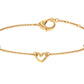 Natural Diamond Heart Chain Bracelet with Bezel Setting