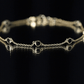 Bezel Set Black Onyx Seven Stone Station Chain Bracelet