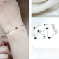 Bezel Set Black Onyx Seven Stone Station Chain Bracelet