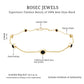 Bezel Set Black Onyx Seven Stone Station Chain Bracelet