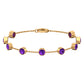 Bezel Set Amethyst Station Chain Bracelet for Women