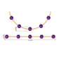 Bezel Set Amethyst Station Chain Bracelet for Women