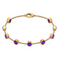 Bezel Set Amethyst Station Chain Bracelet for Women