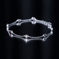 Bezel Set Garnet Seven Stone Station Chain Bracelet