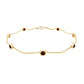Bezel Set Garnet Seven Stone Station Chain Bracelet
