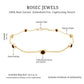 Bezel Set Garnet Seven Stone Station Chain Bracelet