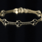 Natural Black Spinel 7 Stone Station Chain Bracelet