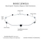 Natural Black Spinel 7 Stone Station Chain Bracelet