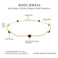 Natural Black Spinel 7 Stone Station Chain Bracelet