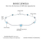 Bezel Set Aquamarine Station Bracelet for Women