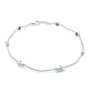 Bezel Set Aquamarine Station Bracelet for Women