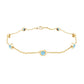 Bezel Set Aquamarine Station Bracelet for Women